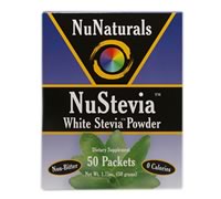 White Stevia Powder, NuNaturals 50 Packets